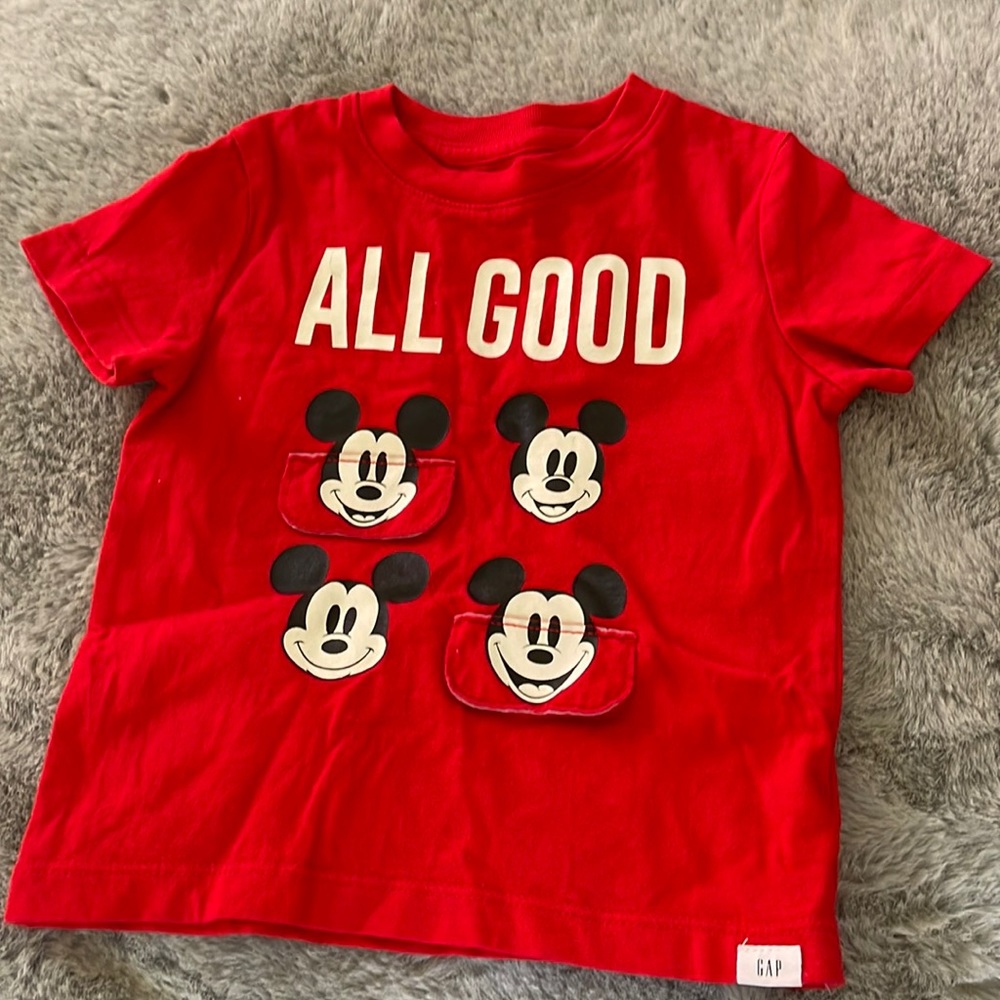 🌈 Baby Gap Disney Mickey Mouse Shirt Sz 18/24M ALL GOOD